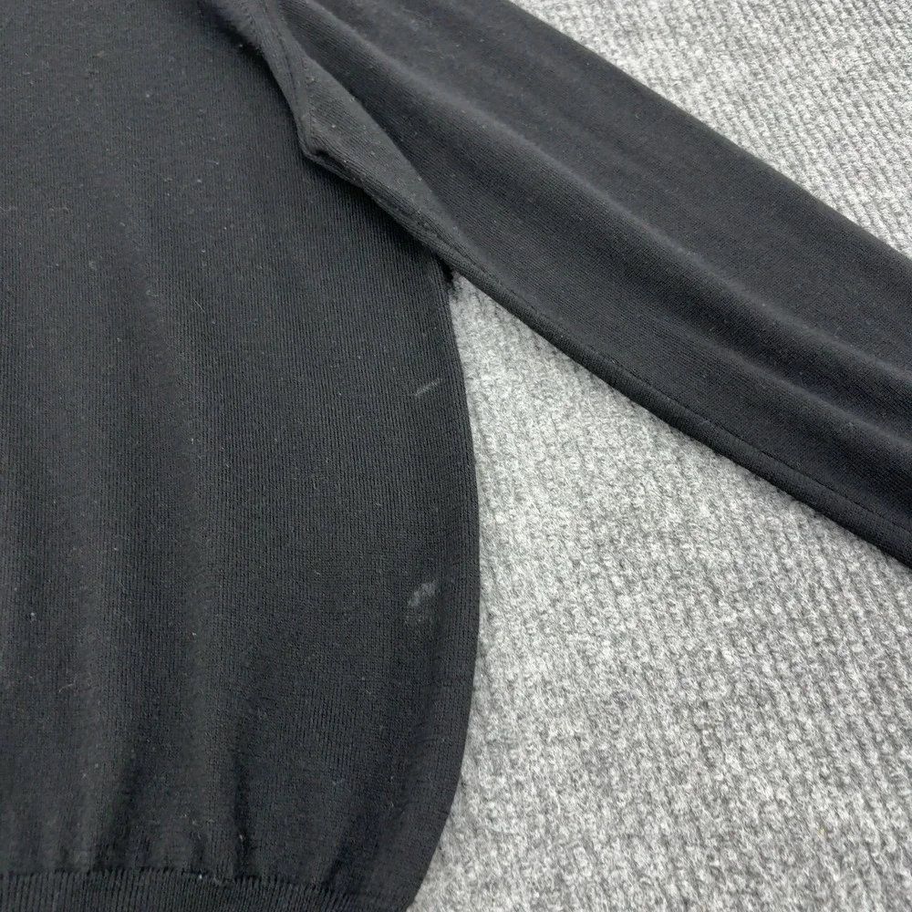J Ashford Sweater Mens L Black Knit Mock Neck Classic Minimalist